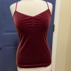 Ann Taylor Mauve/Light Burgundy Velvet Tank Top